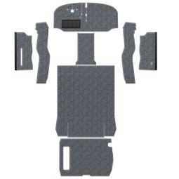 1968-1972 VW Bus Carpet Kit - Front & Rear w/ Front Bucket - Charcoal Loop