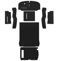 1968-1972 VW Bus Carpet Kit - Front & Rear w/ Front Bench - Black Loop
