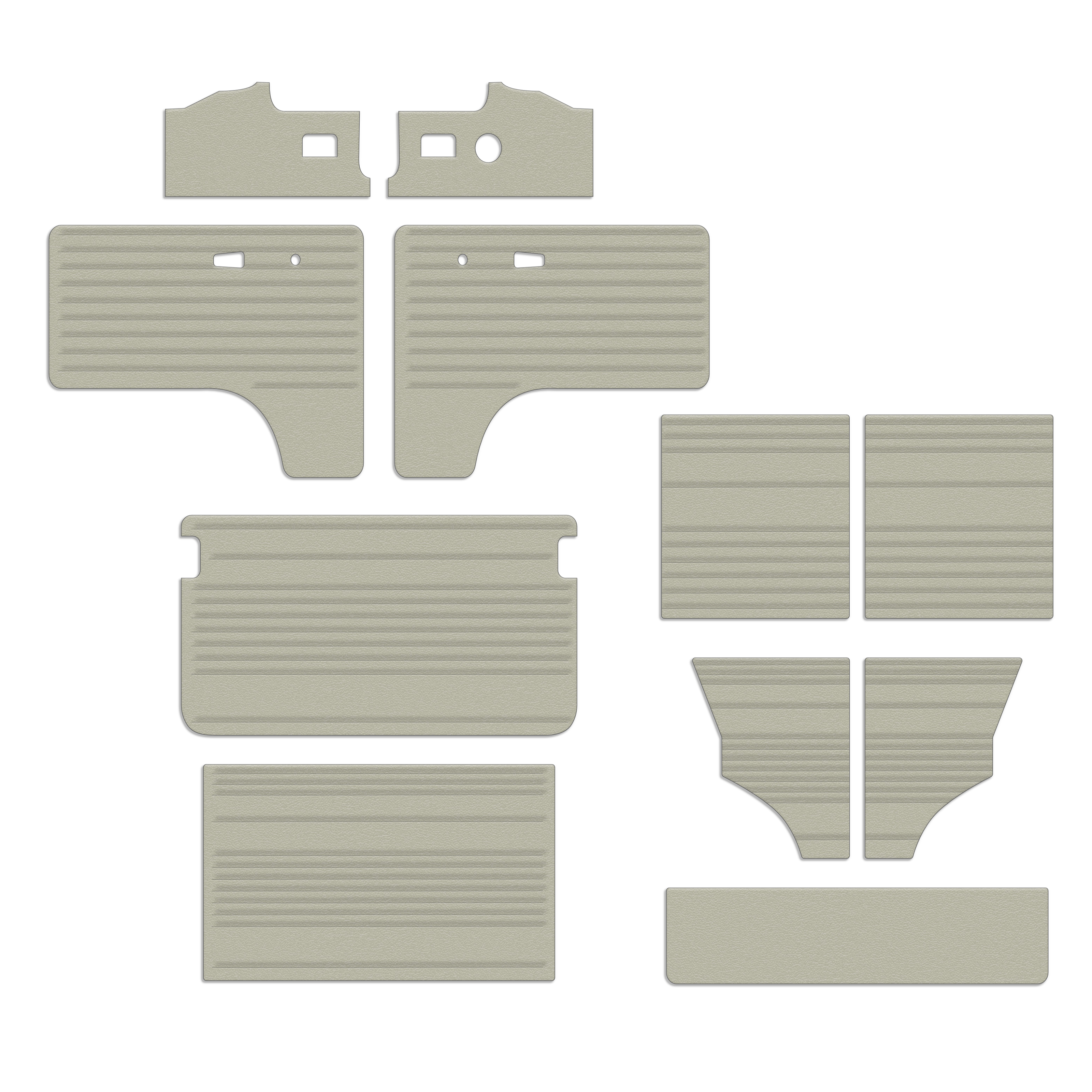 1971-1976 VW Bus Door Panels - Full Set 11 Pcs - Vinyl