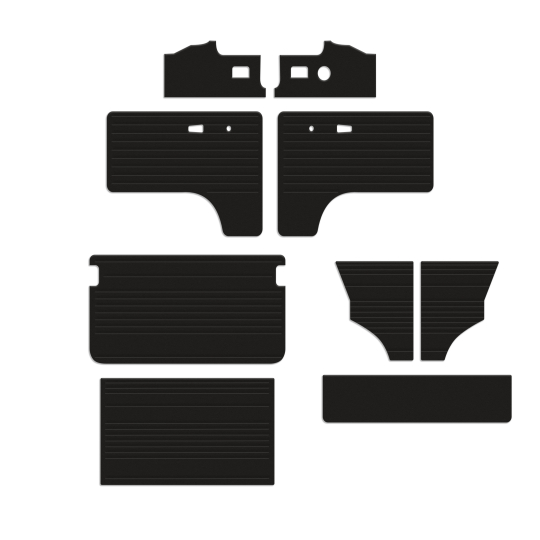 10-2127-Vinyl - 1977-1979 VW Bus Door Panels - Full Set 9 Pcs - Vinyl