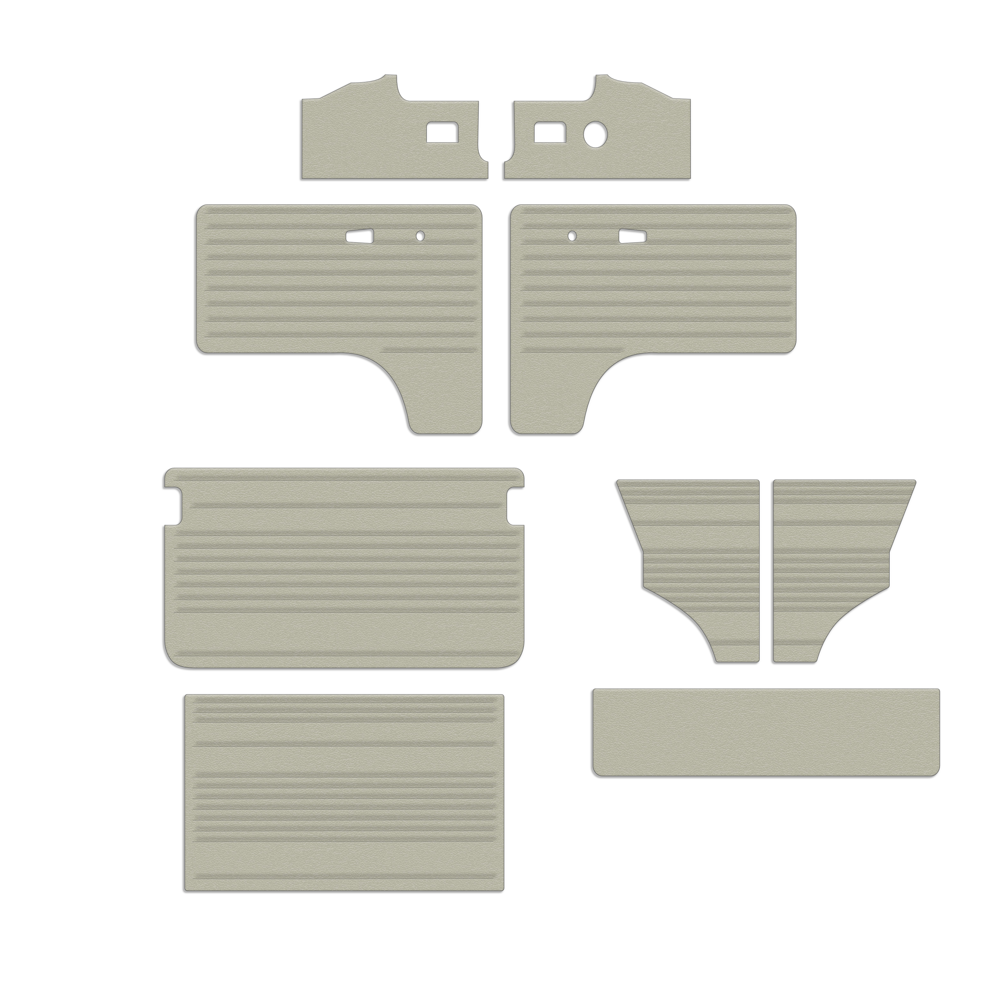 1977-1979 VW Bus Door Panels - Full Set 9 Pcs - Vinyl