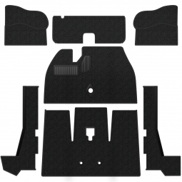 Premium 1971-1972 VW Super Beetle Convertible Carpet Kit - Front - w/o Footrest - Black Loop