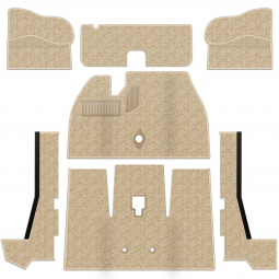 Premium 1971-1972 VW Super Beetle Convertible Carpet Kit - Front - w/o Footrest - Oatmeal Loop
