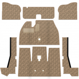 Premium 1971-1972 VW Super Beetle Convertible Carpet Kit - Front - w/o Footrest - German Squareweave