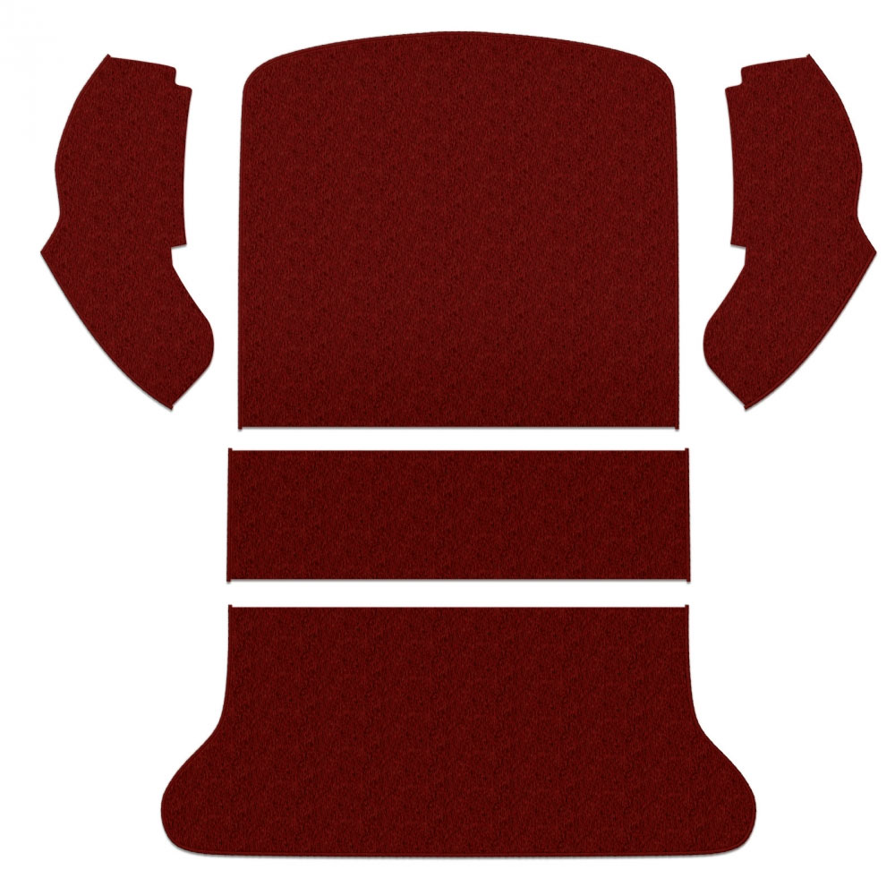 Closeout: 1965-1972 Beetle Rear Carpet,  5 Piece, Red Cutpile (Discontinued)