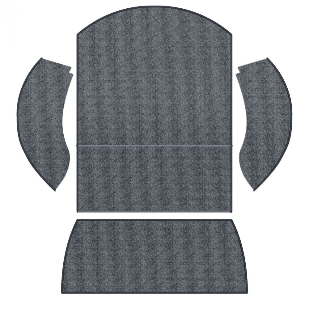 Closeout: 1973-1979 Super Beetle Convertible Rear Carpet, Charcoal Loop w/ Black Binding