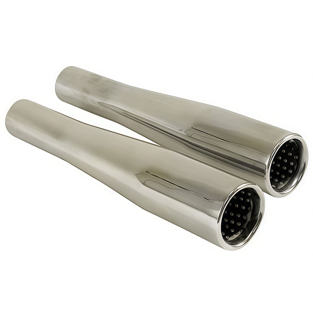 Chrome Tail Pipes - Tapered & Baffled - 1955-74 Beetle - 1956-74 Ghia - Pair