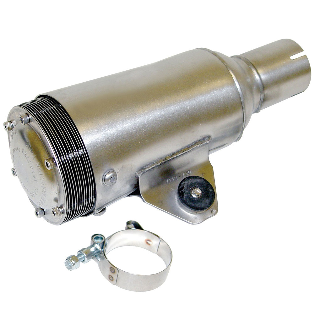 VW Spark Arrestor, 10 Inch Stainless Steel Muffler, w/ Mount