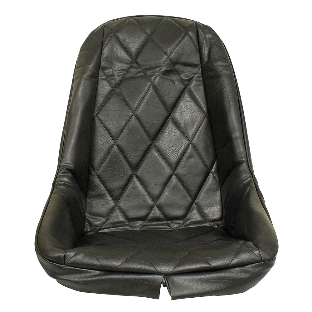Low Back VW Seat Cover for Plastic Seat - Black Diamond Pattern