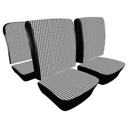 1965-1967 VW Beetle Convertible Seat Upholstery - Front & Rear - Houndstooth Full Insert