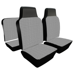 1968-1969 VW Beetle Convertible Seat Upholstery - Front & Rear - Houndstooth Full Insert