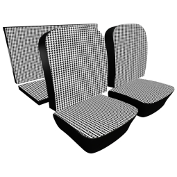 1956-1960 Karmann Ghia Seat Upholstery - Front & Rear - Houndstooth Full Insert