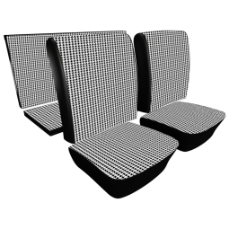 1966-1967 Karmann Ghia Convertible Seat Upholstery - Front & Rear - Houndstooth Full Insert