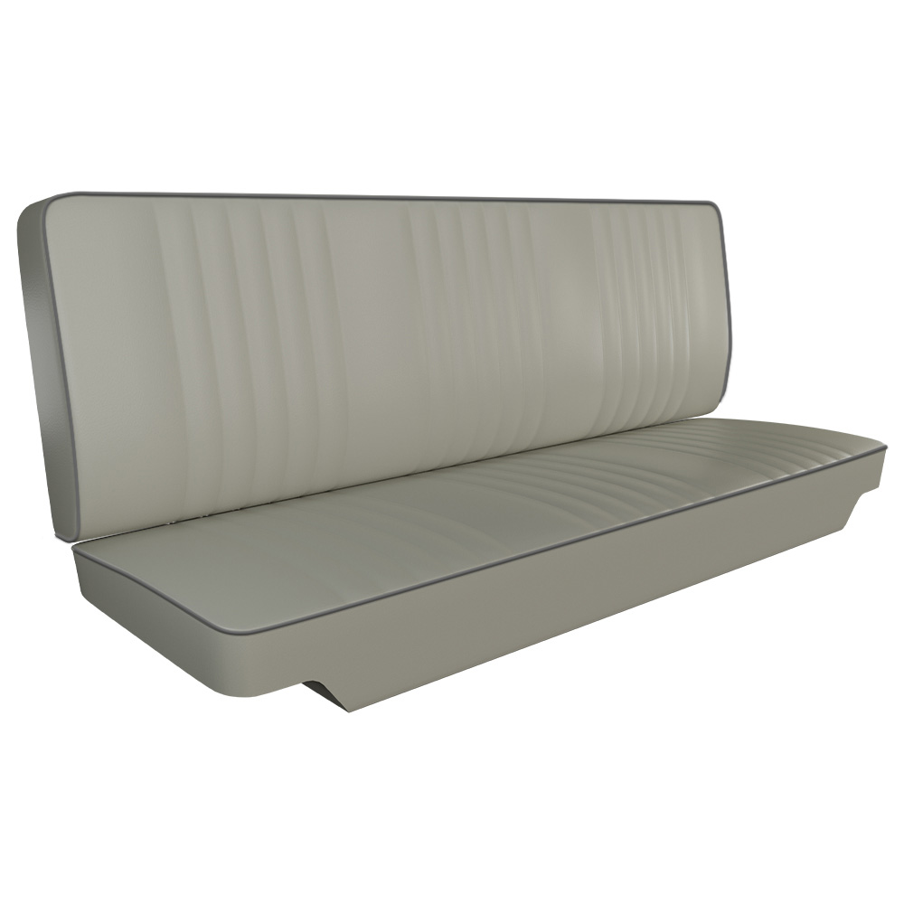 Closeout: 1950-62 Bus Front Bench Seat Upholstery - Off White w/ Grey Vinyl Piping