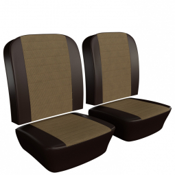 Closeout: 1972-74 VW Karmann Ghia Front Seat Upholstery, Brown Vinyl, Sand Tweed 12" Insert