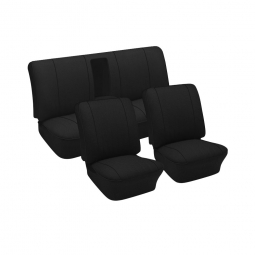 Closeout: 1961-64 Type 3 Fastback/Notchback Seat Upholstery w/ Rear Armrest, Black Vinyl 12" Insert
