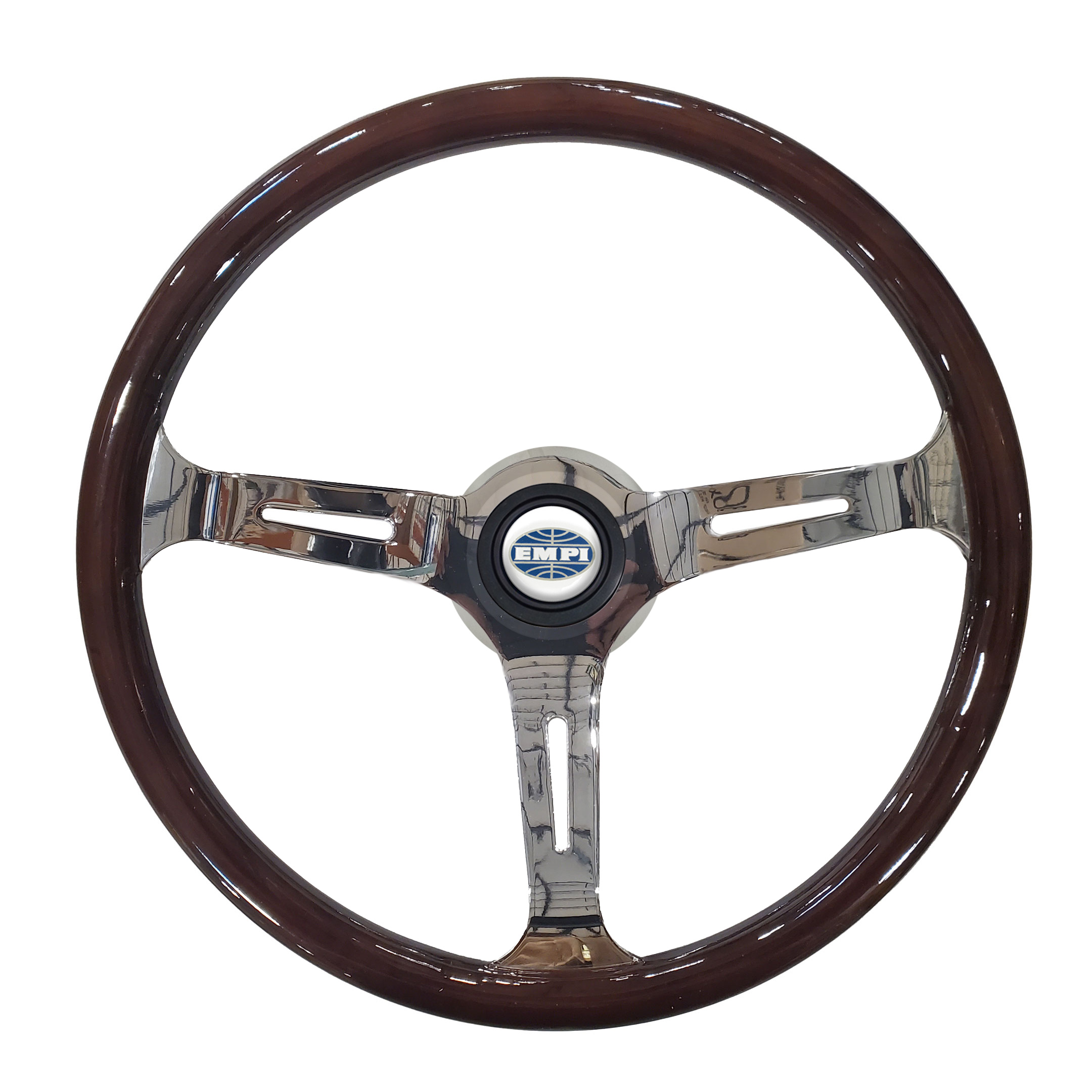 EMPI 3 Inch Dish Steering Wheel Kit - Includes Adapter - Classic Dark Wood