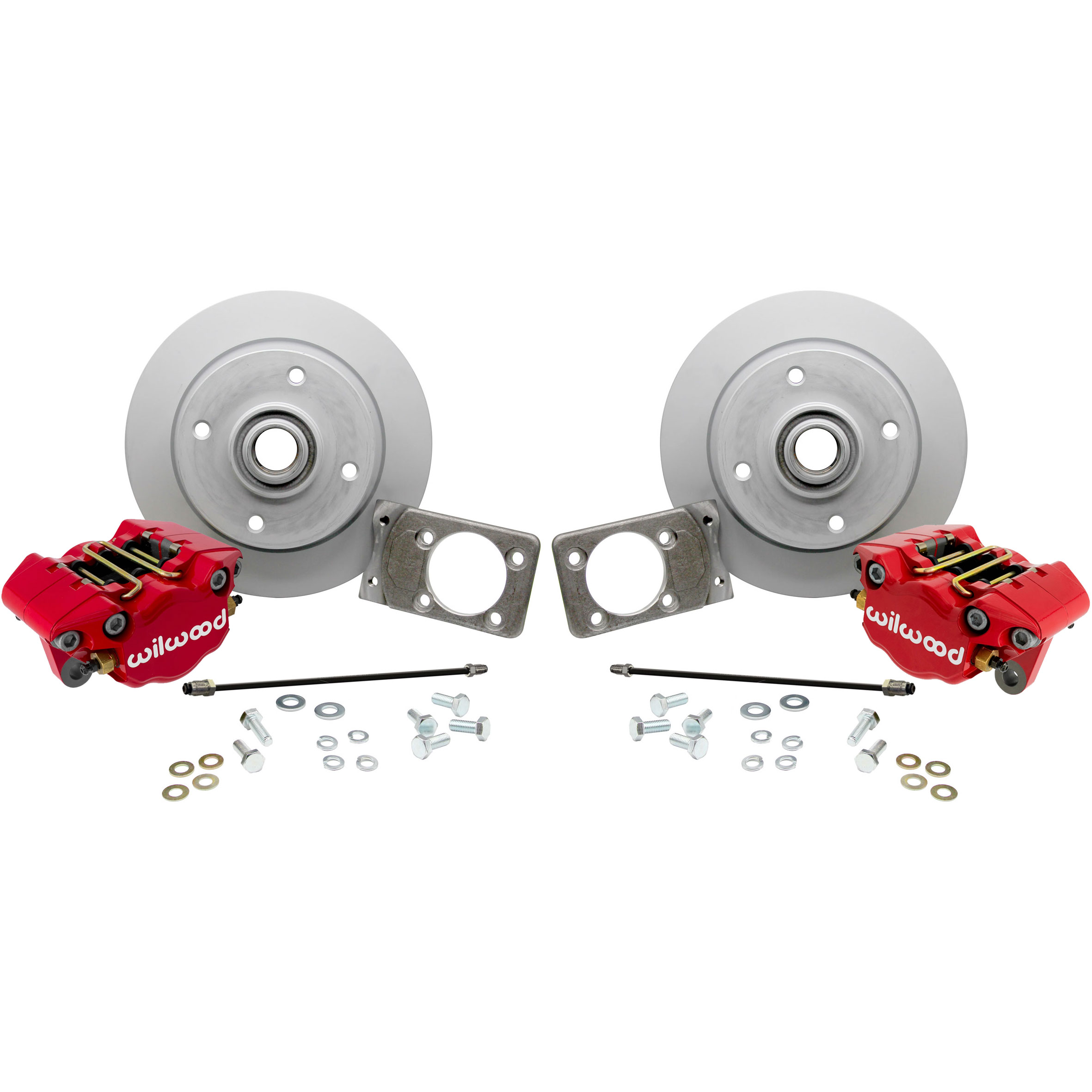 JBugs 1971-79 VW Super Beetle Disc Brake Kit - Front - Bolt-On - 4x130 - Red Wilwood Calipers