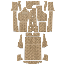 Premium 1973-1974 VW Karmann Ghia Convertible Carpet Kit - 20 Pcs - No Footrest - German Squareweave
