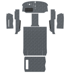 1973-1979 VW Bus Carpet Kit - Front & Rear w/ Front Bucket - Charcoal Loop