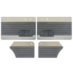 1950-1955 VW Beetle Convertible Door Panels - Front & Rear - with Front Pockets - Two-Tone