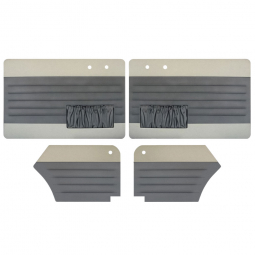 1965-1966 VW Beetle Convertible Door Panels - Front & Rear - with Front Pockets - Two-Tone