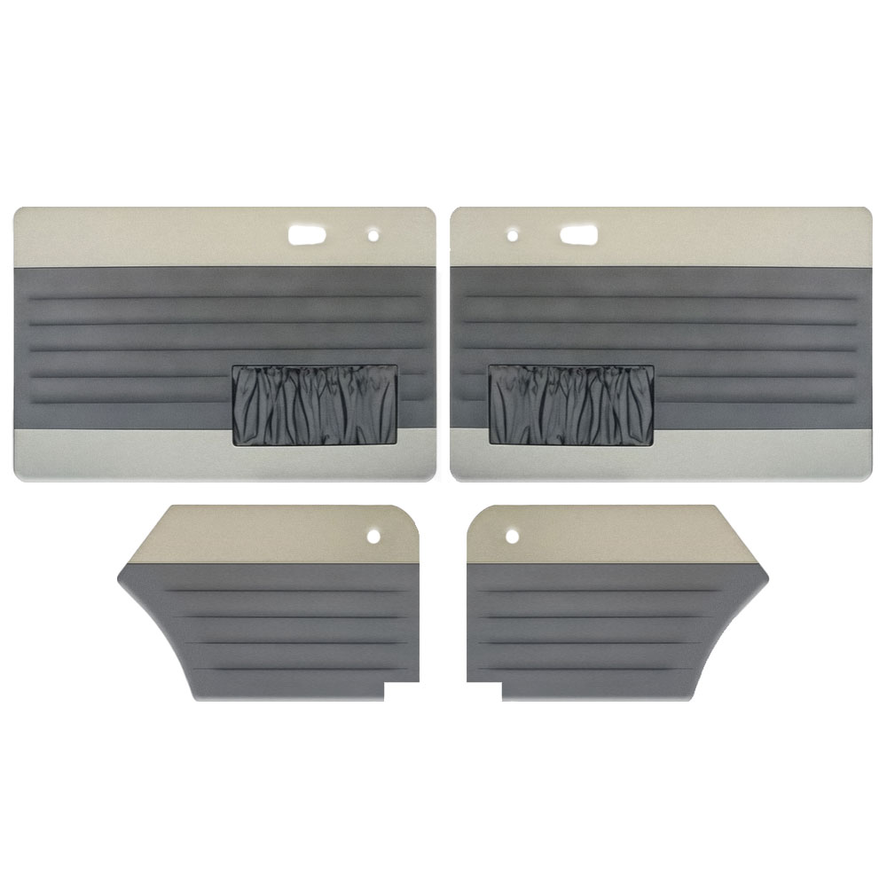 1967-1972 VW Beetle & Super Beetle Convertible Door Panels - Front & Rear - Front Pockets - 2-Tone