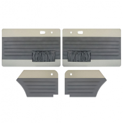 1967-1972 VW Beetle & Super Beetle Convertible Door Panels - Front & Rear - Front Pockets - 2-Tone