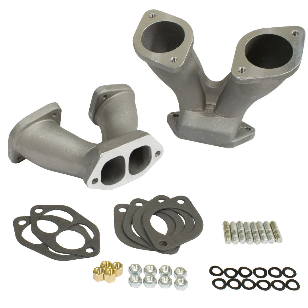 EMPI Stage 3 GTV-2 Match Ported Short Manifolds for 48/51 IDA/EPC Carburetors, Pair with Hardware