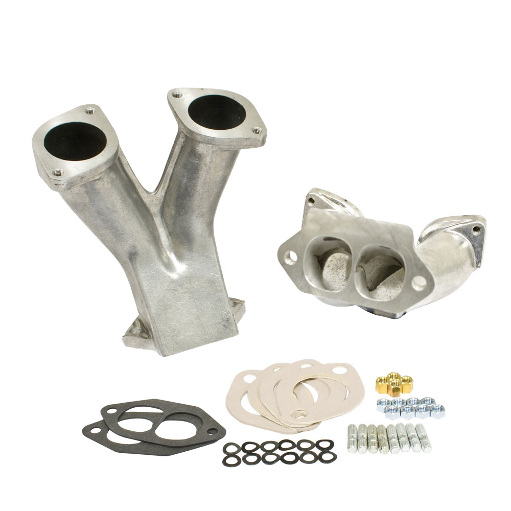 EMPI Stage 2 GTV-2 Match Ported Tall Manifolds for IDF/HPMX Carburetors, Pair with Hardware