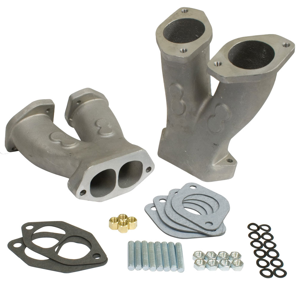 EMPI Stage 2 GTV-2 Match Ported Manifolds w/NOS Boss for IDF/HPMX Carburetors, Pair w/Hardware