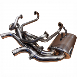 JBugs Pea Shooter Performance Muffler with 1-5/8" Side Exit Header - Fully Polished Muffler & Tips