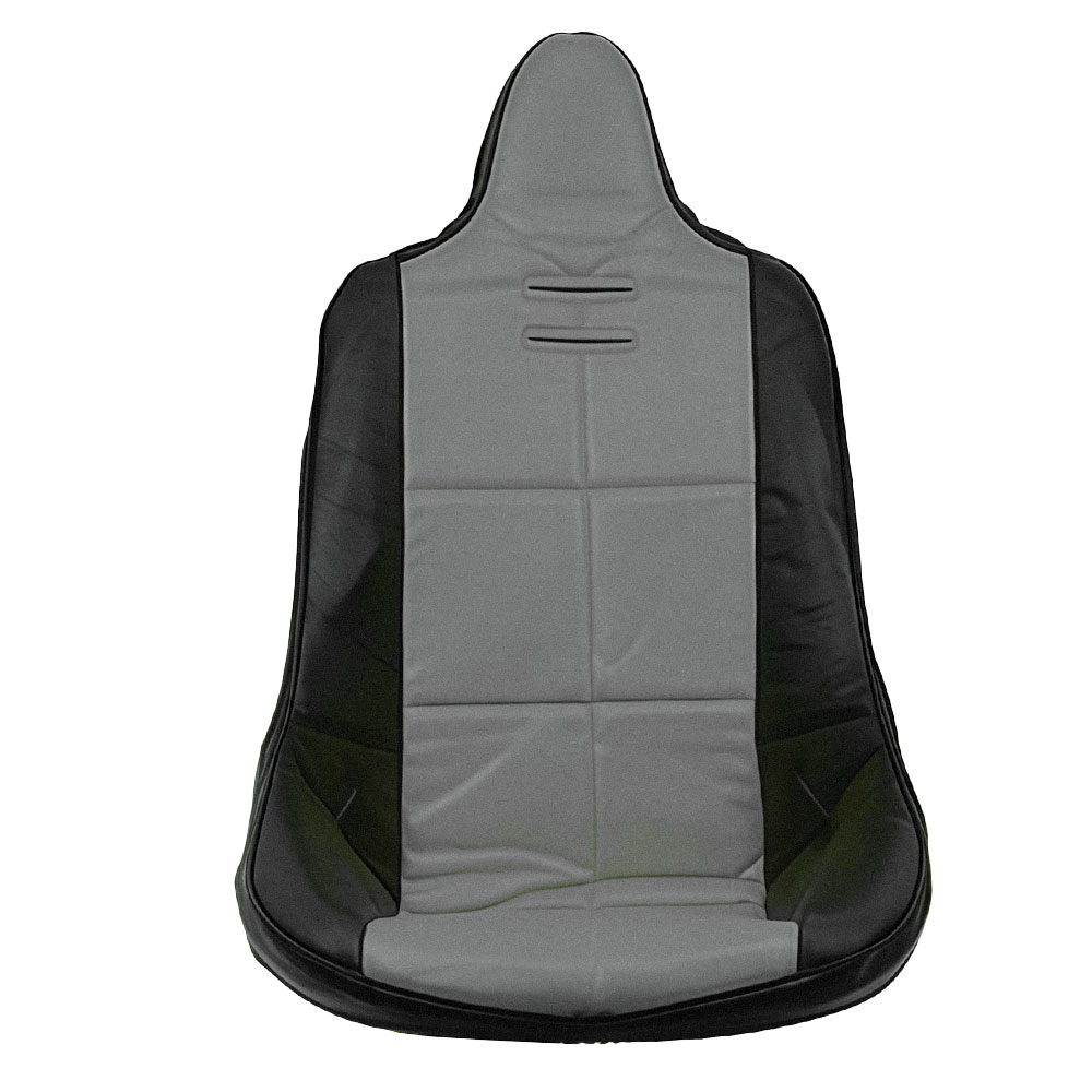 High Back Seat Cover - Black & Grey w/Square Pattern - Each