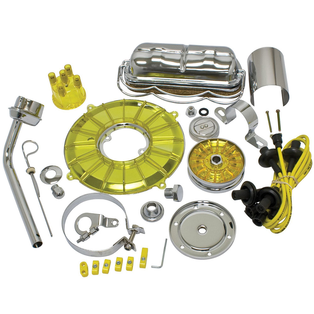 VW Engine Trim Kit - Super Deluxe Chrome - Yellow