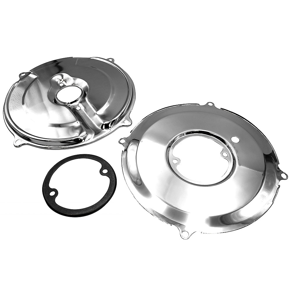 VW 12 Volt Alternator - Generator Backing Plate - 3 Piece Kit - Chrome