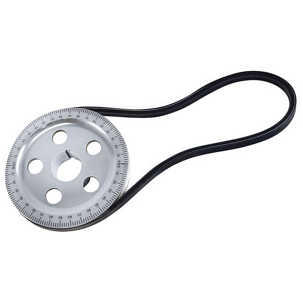 VW Crank Power Pulley - 5 Hole - Black Numbers with Belt