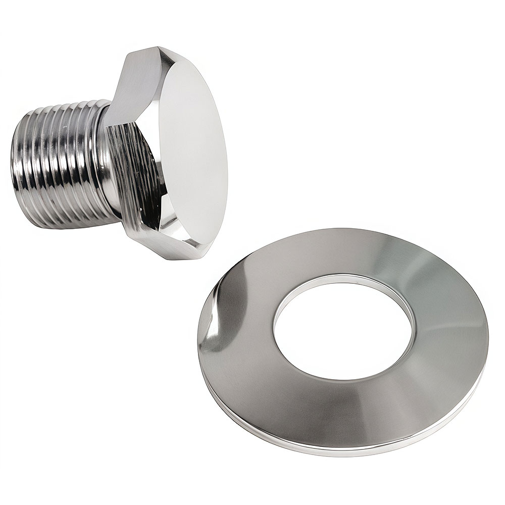 VW Crank Pulley Bolt and Washer- Chrome Plated