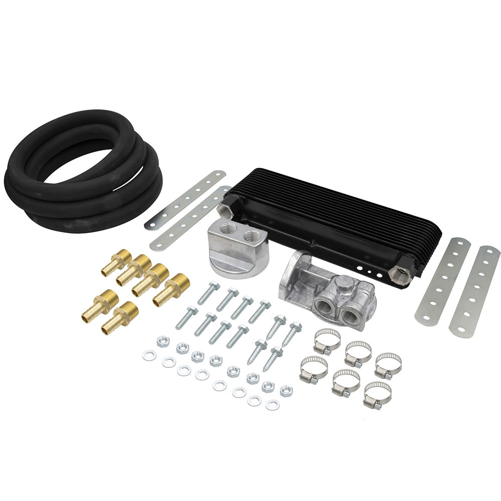 EMPI Universal Oil Cooler Kit - Competition - 24 Plate - with Bypass Adapter