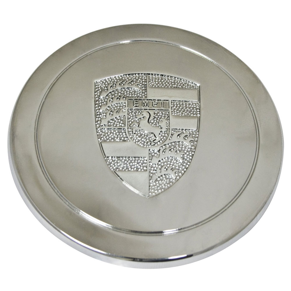 EMPI Crest Center Cap - 911 & Gasser Wheels - Chrome/Stainless