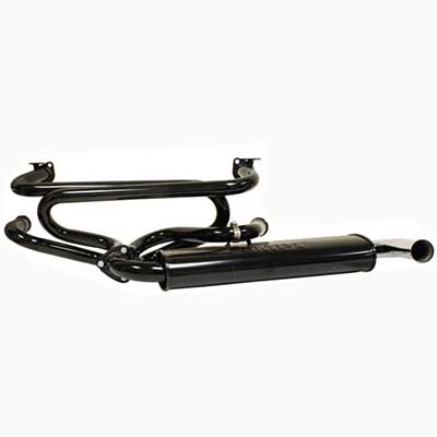Premium VW Exhaust System with Single Quiet Pack Muffler, Type 1, Beetle, Ghia, 1300cc-1600cc