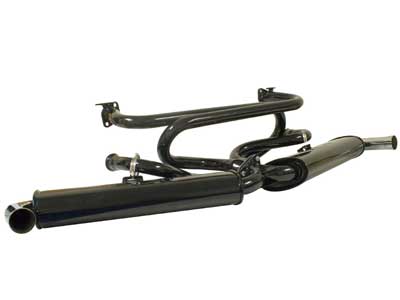 Premium VW Exhaust System Dual Quiet Mufflers, Type 1, Beetle, Ghia, 1300cc-1600cc