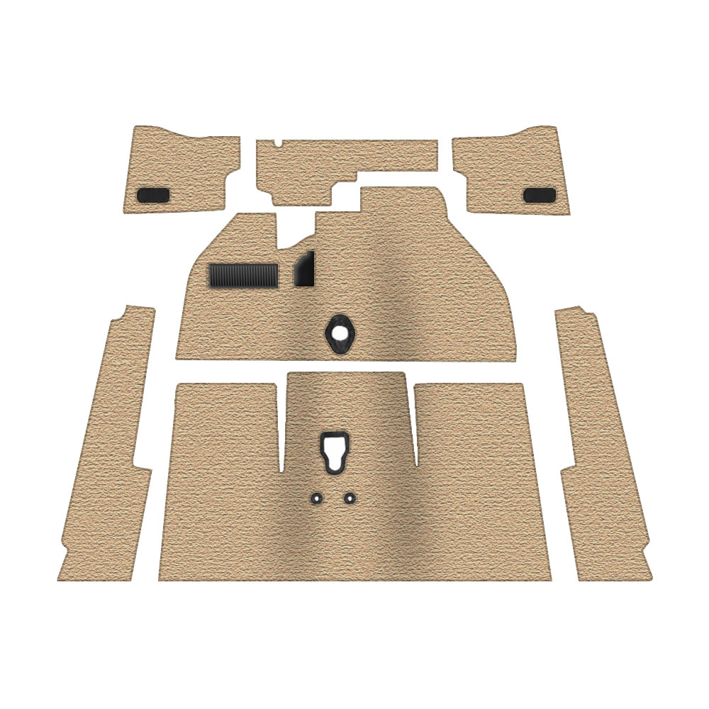 Premium 1958-1961 VW Beetle Convertible Carpet Kit - Front - w/ Footrest - Oatmeal Loop