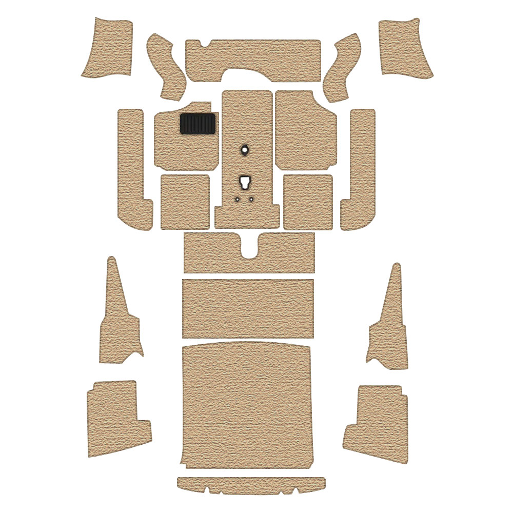 1969-1974 VW Karmann Ghia Convertible Carpet Kit - Full Set - No Footrest - Oatmeal Loop