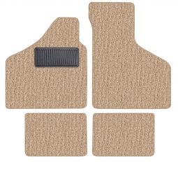 1956-1974 VW Karmann Ghia Floor Mats - 4 Pieces - with Footrest - Color Carpet