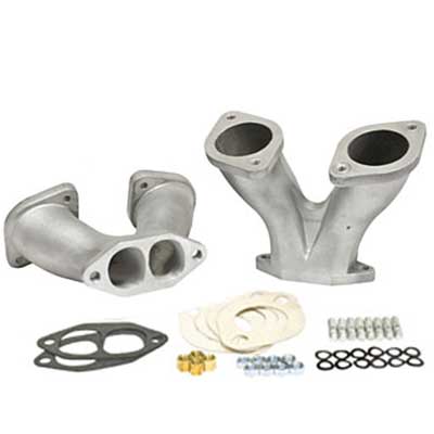 EMPI Stage 1 GTV-2 Match Ported Short Manifolds for 48/51 IDA/EPC Carburetors, Pair with Hardware