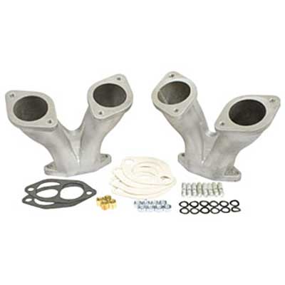 EMPI Stage 2 GTV-2 Match Ported Short Manifolds for 48/51 IDA/EPC Carburetors, Pair with Hardware