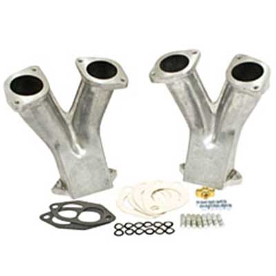 EMPI Stage 1 GTV-2 Match Ported Tall Manifolds for IDF/HPMX Carburetors, Pair with Hardware