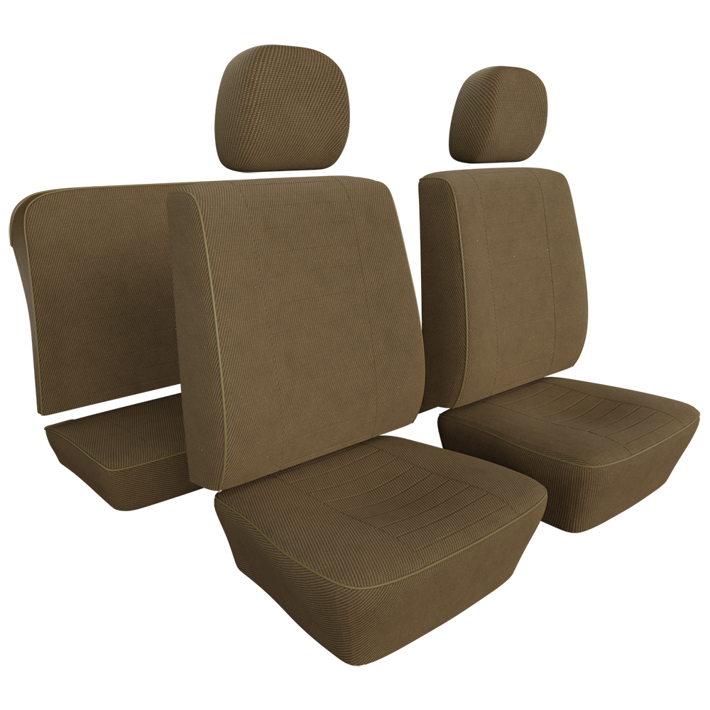 VW Seat Upholstery, Full Set, Tweed ClothSelect Color, Super Beetle