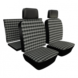 1969-1971 Karmann Ghia Convertible Seat Upholstery - Front & Rear - Plaid Full Insert