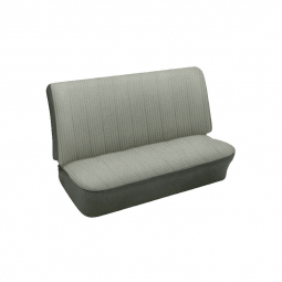Closeout: 1968-73 Bus Middle 3/4 Bench Seat Upholstery, Basalt Grey Vinyl, Silver Beige Vinyl Insert